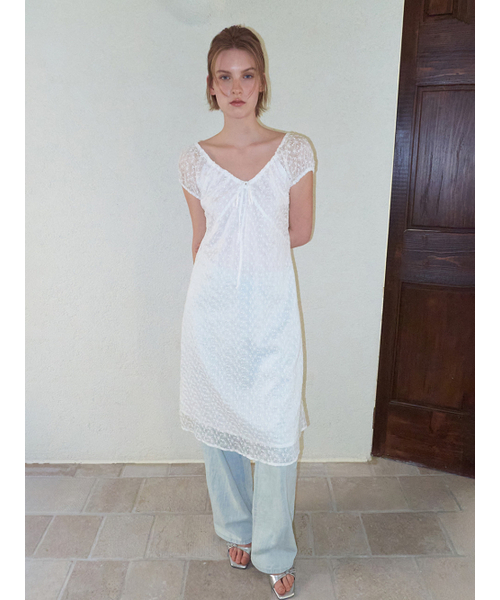 Flower Layered Dress, White（ワンピース）｜ETMON（エトモン）の