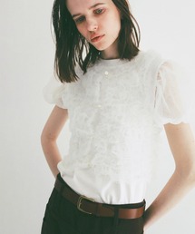 CLANE（クラネ）の「TULLE VEST LAYERED TOPS（Tシャツ/カットソー）」