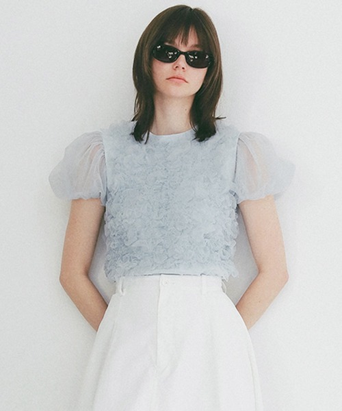 TULLE VEST LAYERED TOPS（Tシャツ/カットソー）｜CLANE（クラネ）の