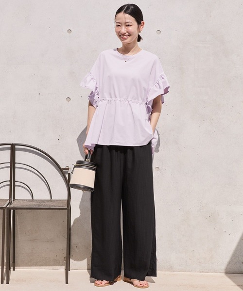AMERICAN HOLIC(アメリカンホリック)の「【WEB限定】接触冷感ワッシャーイージーパンツ(その他パンツ・レディース・マスタード/ブラウン/レッド/ブルー/ブラック・L/M)」の8枚目の写真