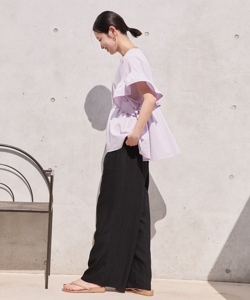 AMERICAN HOLIC(アメリカンホリック)の「【WEB限定】接触冷感ワッシャーイージーパンツ(その他パンツ・レディース・マスタード/ブラウン/レッド/ブルー/ブラック・L/M)」の9枚目の写真