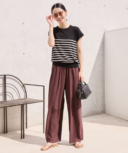 AMERICAN HOLIC(アメリカンホリック)の「【WEB限定】接触冷感ワッシャーイージーパンツ(その他パンツ・レディース・マスタード/ブラウン/レッド/ブルー/ブラック・L/M)」の14枚目の写真
