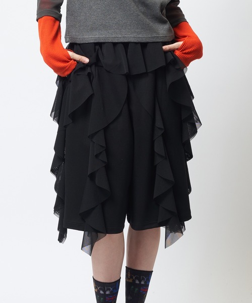 gomme（ゴム）の「フリルポンチパンツ（その他パンツ・レディース・グリーン/ブラック・MEDIUM）」の2枚目の写真