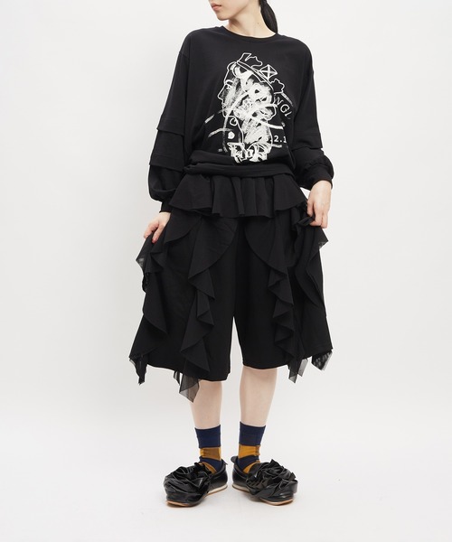gomme（ゴム）の「フリルポンチパンツ（その他パンツ・レディース・グリーン/ブラック・MEDIUM）」の8枚目の写真