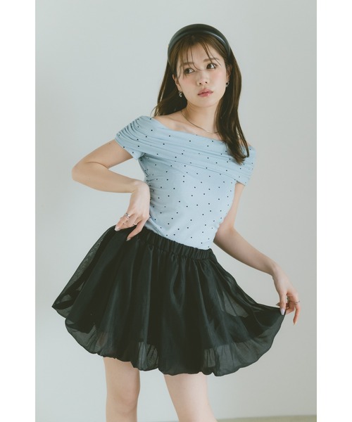 VANNIE U（ヴァニーユー）の「シアーシフォンバルーンミニスカート（スカート・レディース・ブルー/アイボリー/ブラック・FREE）」の22枚目の写真