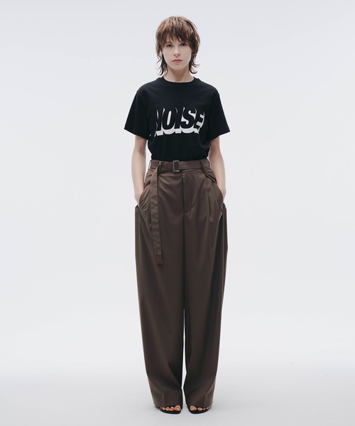 NOISE MAKER(ノイズメーカー)の「《ユニセックス》シルキータッチタックワイドパンツ(その他パンツ・レディース・ブラウン・SMALL/MEDIUM)」の1枚目の写真