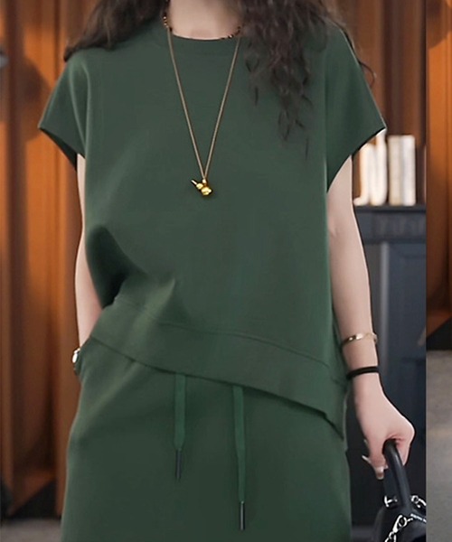 GLAMOROUS JANE(グラマラスジェーン)の「半袖トップス×スカパン 2点セット(セットアップ・レディース・グリーン/ブラック/チャコールグレー・FREE)」の6枚目の写真