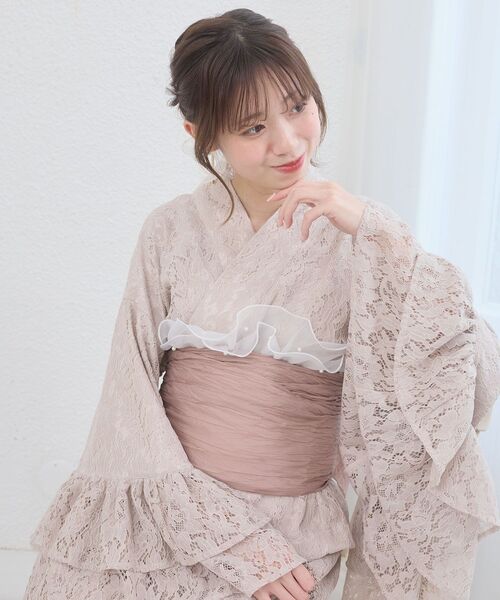 MAJESTIC LEGON（マジェスティックレゴン）の「ワンピにもなるレース浴衣セット（浴衣・レディース・ブルー/ピンクベージュ・MEDIUM）」の22枚目の写真