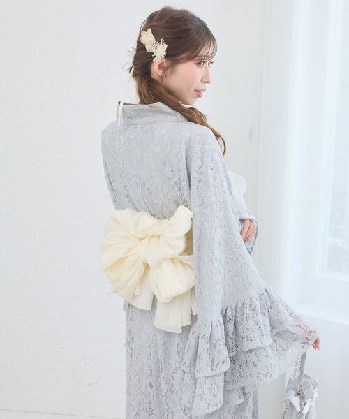 MAJESTIC LEGON(マジェスティックレゴン)の「ワンピにもなるレース浴衣セット(浴衣・レディース・ブルー/ピンクベージュ・MEDIUM)」の6枚目の写真