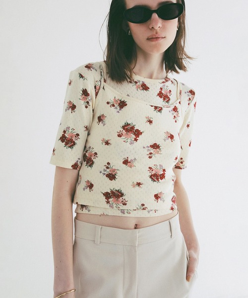 CLANE(クラネ)の「MANY WAY FLOWER CAMI TOPS(キャミソール・レディース・レッド/イエロー・2/1)」の4枚目の写真