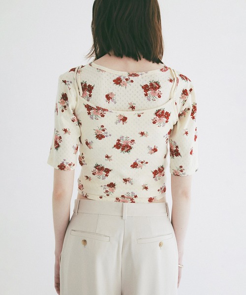 CLANE(クラネ)の「MANY WAY FLOWER CAMI TOPS(キャミソール・レディース・レッド/イエロー・2/1)」の3枚目の写真