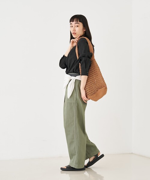 collex(コレックス)の「【ANANS】LARGE クロシェトートバッグ(かごバッグ・レディース・ブラウン/ゴールド・フリー)」の6枚目の写真