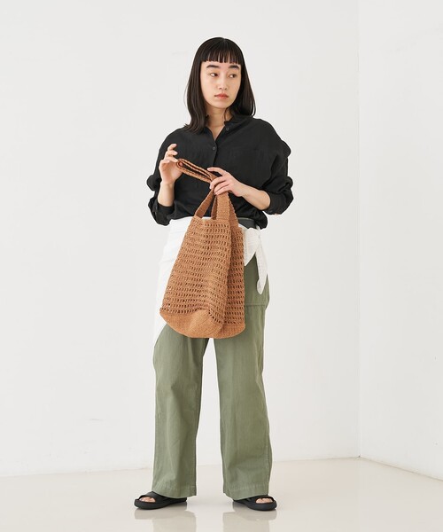 collex(コレックス)の「【ANANS】LARGE クロシェトートバッグ(かごバッグ・レディース・ブラウン/ゴールド・フリー)」の7枚目の写真