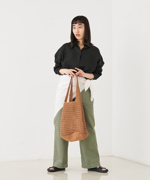 collex(コレックス)の「【ANANS】LARGE クロシェトートバッグ(かごバッグ・レディース・ブラウン/ゴールド・フリー)」の8枚目の写真