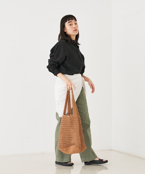 collex(コレックス)の「【ANANS】LARGE クロシェトートバッグ(かごバッグ・レディース・ブラウン/ゴールド・フリー)」の9枚目の写真