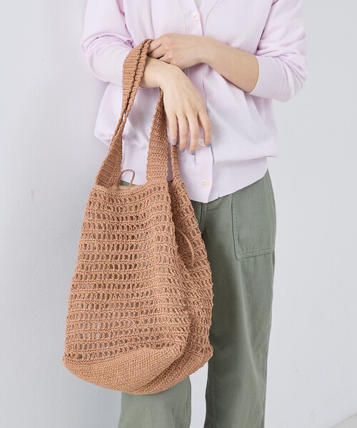 collex(コレックス)の「【ANANS】LARGE クロシェトートバッグ(かごバッグ・レディース・ブラウン/ゴールド・フリー)」の3枚目の写真