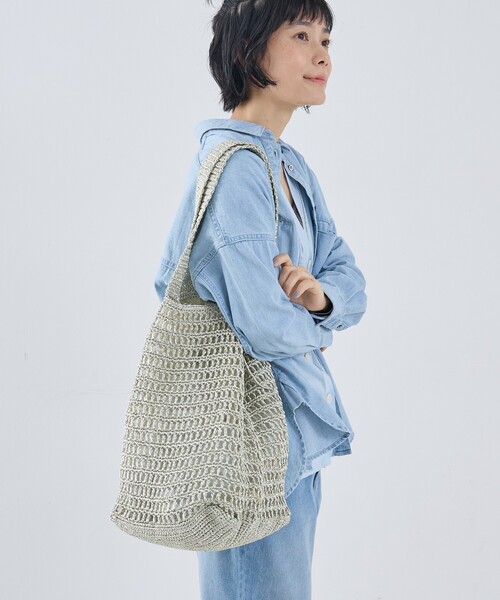 collex(コレックス)の「【ANANS】LARGE クロシェトートバッグ(かごバッグ・レディース・ブラウン/ゴールド・フリー)」の4枚目の写真