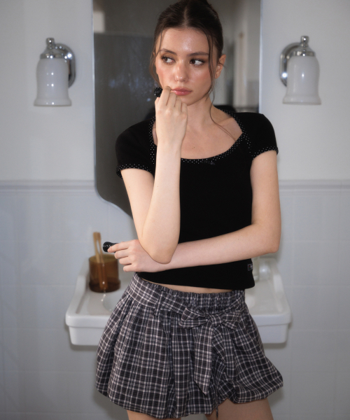ROSEFRANTZ（ロゼフランツ）の「Tiny Dot Trim T-shirt [Black]（Tシャツ/カットソー・レディース・ブラック・OS）」の11枚目の写真