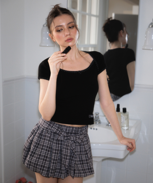 ROSEFRANTZ（ロゼフランツ）の「Tiny Dot Trim T-shirt [Black]（Tシャツ/カットソー・レディース・ブラック・OS）」の13枚目の写真