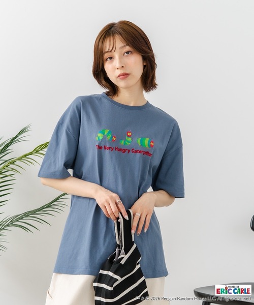 JEANS MATE(ジーンズメイト)の「【はらぺこあおむし/The Very Hungry Caterpillar】【コットン100%のしっかりした生地 ドロップショルダー】オリジナルデザイン 刺繍Tシャツ エリック・カール 絵本 キャラクター グッズ ユニセックス(Tシャツ/カットソー・メンズ・ホワイト系その他/ホワイト系その他3/ブラック系その他2/ブラック系その他3/ブルー系その他/ベージュ系その他2・MEDIUM/LARGE/SMALL)」の11枚目の写真