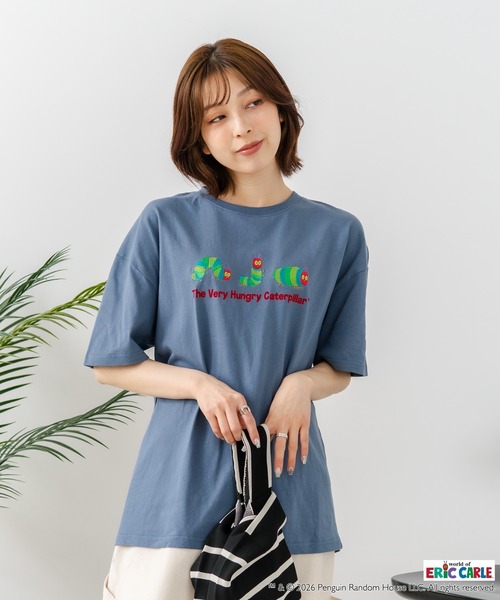 JEANS MATE(ジーンズメイト)の「【はらぺこあおむし/The Very Hungry Caterpillar】【コットン100%のしっかりした生地 ドロップショルダー】オリジナルデザイン 刺繍Tシャツ エリック・カール 絵本 キャラクター グッズ ユニセックス(Tシャツ/カットソー・メンズ・ホワイト系その他/ホワイト系その他3/ブラック系その他2/ブラック系その他3/ブルー系その他/ベージュ系その他2・MEDIUM/LARGE/SMALL)」の12枚目の写真