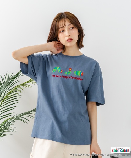 JEANS MATE(ジーンズメイト)の「【はらぺこあおむし/The Very Hungry Caterpillar】【コットン100%のしっかりした生地 ドロップショルダー】オリジナルデザイン 刺繍Tシャツ エリック・カール 絵本 キャラクター グッズ ユニセックス(Tシャツ/カットソー・メンズ・ホワイト系その他/ホワイト系その他3/ブラック系その他2/ブラック系その他3/ブルー系その他/ベージュ系その他2・MEDIUM/LARGE/SMALL)」の14枚目の写真