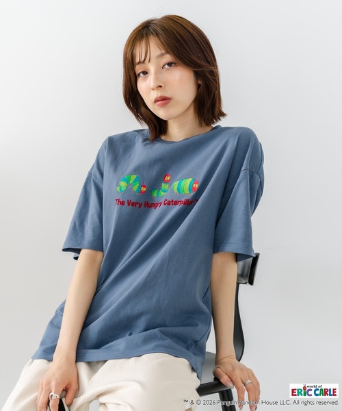 JEANS MATE(ジーンズメイト)の「【はらぺこあおむし/The Very Hungry Caterpillar】【コットン100%のしっかりした生地 ドロップショルダー】オリジナルデザイン 刺繍Tシャツ エリック・カール 絵本 キャラクター グッズ ユニセックス(Tシャツ/カットソー・メンズ・ホワイト系その他/ホワイト系その他3/ブラック系その他2/ブラック系その他3/ブルー系その他/ベージュ系その他2・MEDIUM/LARGE/SMALL)」の16枚目の写真