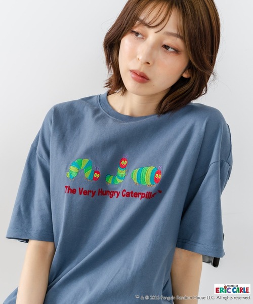 JEANS MATE(ジーンズメイト)の「【はらぺこあおむし/The Very Hungry Caterpillar】【コットン100%のしっかりした生地 ドロップショルダー】オリジナルデザイン 刺繍Tシャツ エリック・カール 絵本 キャラクター グッズ ユニセックス(Tシャツ/カットソー・メンズ・ホワイト系その他/ホワイト系その他3/ブラック系その他2/ブラック系その他3/ブルー系その他/ベージュ系その他2・MEDIUM/LARGE/SMALL)」の17枚目の写真