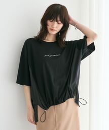 裾ドロストデザインロゴTee