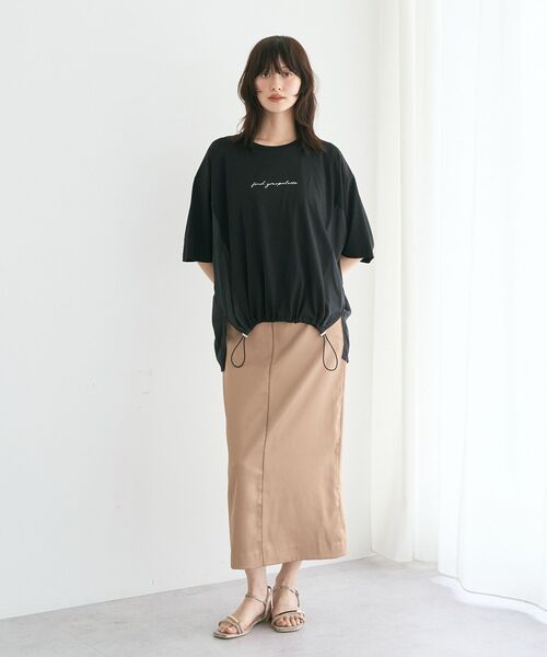 YECCA VECCA(イェッカヴェッカ)の「裾ドロストデザインロゴTee(Tシャツ/カットソー・レディース・ブラック/オフホワイト・FREE)」の20枚目の写真