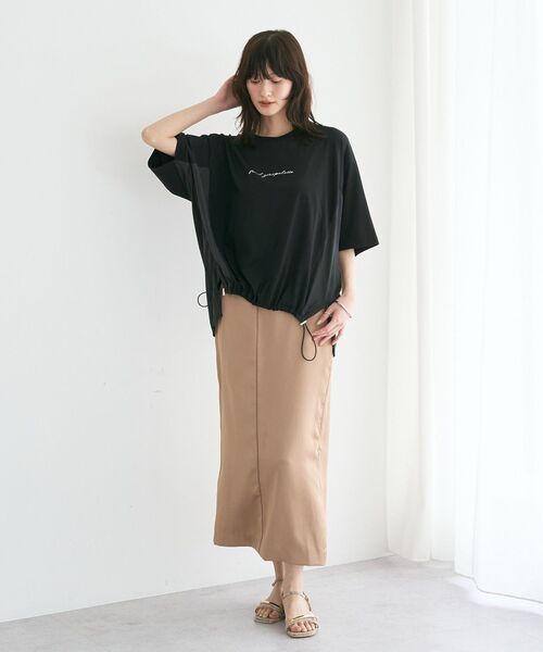 YECCA VECCA(イェッカヴェッカ)の「裾ドロストデザインロゴTee(Tシャツ/カットソー・レディース・ブラック/オフホワイト・FREE)」の21枚目の写真