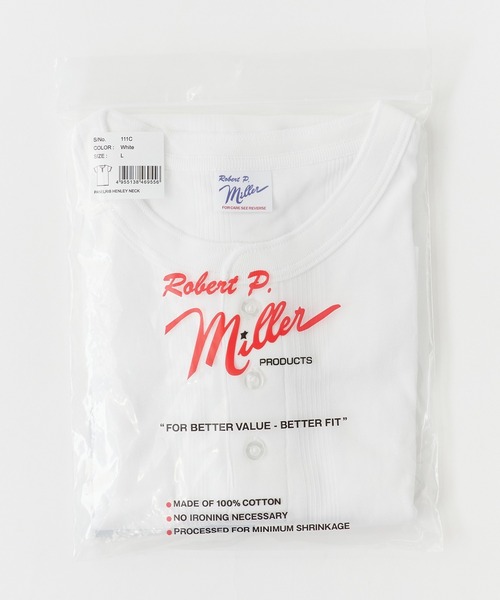 MILLER（ミラー）の「R.P.miller/ミラー ヘンリー半袖Tシャツ（Tシャツ/カットソー・メンズ・ホワイト/ブラック/グレー・L/LL/M）」の10枚目の写真