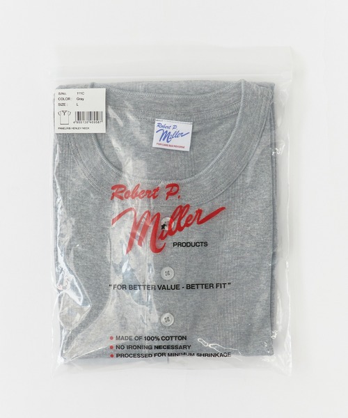 MILLER（ミラー）の「R.P.miller/ミラー ヘンリー半袖Tシャツ（Tシャツ/カットソー・メンズ・ホワイト/ブラック/グレー・L/LL/M）」の4枚目の写真