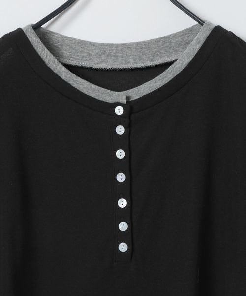 JEANASIS(ジーナシス)の「3カラーレイヤードヘンリー2P SS/1023352(Tシャツ/カットソー・レディース・ブラック系その他/ピンク系その他/ブルー系その他/ネイビー系・FREE)」の18枚目の写真