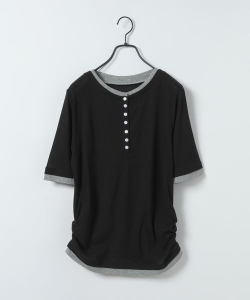 JEANASIS(ジーナシス)の「3カラーレイヤードヘンリー2P SS/1023352(Tシャツ/カットソー・レディース・ブラック系その他/ピンク系その他/ブルー系その他/ネイビー系・FREE)」の16枚目の写真