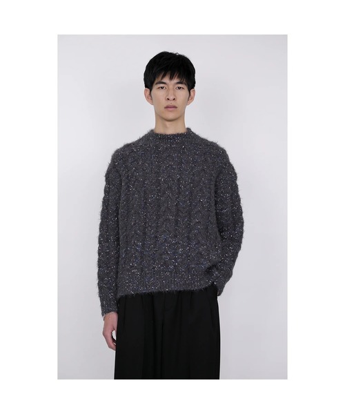 th products(ティーエイチプロダクト)の「【th products】Color Nep Mole Knit Pullover(ニット/セーター・メンズ・グレー/ブラック・2/1)」の1枚目の写真