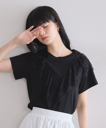 レース付き半袖Tシャツ