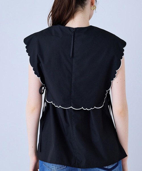 Audie a Muses(オーディアミューズ)の「スカラップ刺繍ダブルカラーブラウス(シャツ/ブラウス・レディース・ブラック/オフホワイト・38/42)」の21枚目の写真