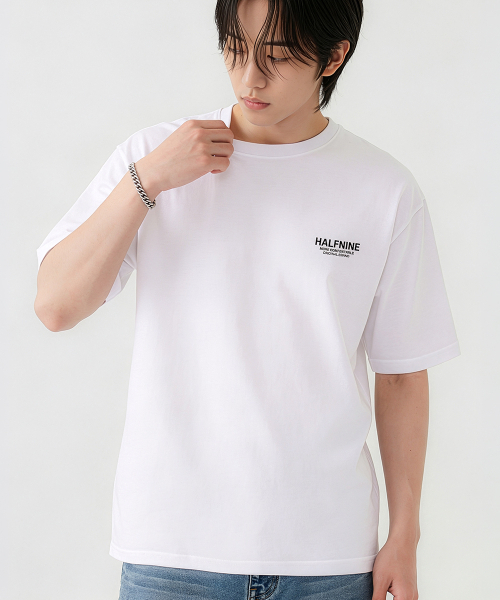 HALFNINE(ハーフナイン)の「ハーフライティング 半袖Tシャツ I05BRD_HBX11337(Tシャツ/カットソー・メンズ・ホワイト/ブラック・LARGE/MEDIUM/X-LARGE/SMALL)」の4枚目の写真
