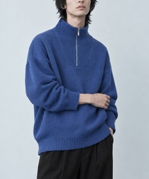 ハーフジップ」に該当するニット/セーター（ブルー・ネイビー/青色系 
