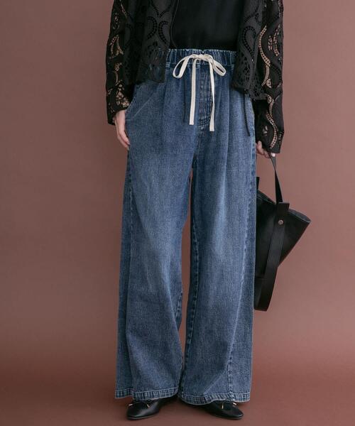ITEMS URBANRESEARCH(アイテムズ アーバンリサーチ)の「綿麻デニムパンツ(デニムパンツ・レディース・ブルー系その他/ブルー・FREE)」の2枚目の写真