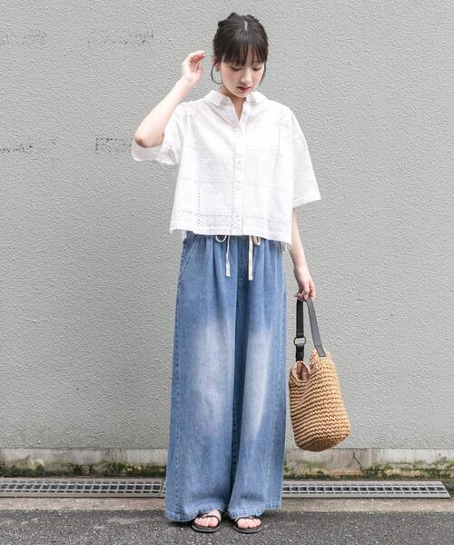 ITEMS URBANRESEARCH(アイテムズ アーバンリサーチ)の「綿麻デニムパンツ(デニムパンツ・レディース・ブルー系その他/ブルー・FREE)」の6枚目の写真