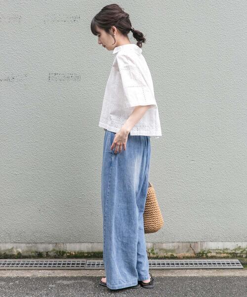 ITEMS URBANRESEARCH(アイテムズ アーバンリサーチ)の「綿麻デニムパンツ(デニムパンツ・レディース・ブルー系その他/ブルー・FREE)」の7枚目の写真