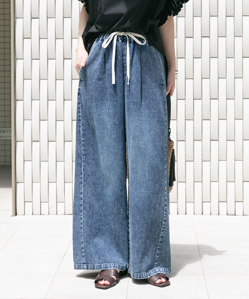 ITEMS URBANRESEARCH(アイテムズ アーバンリサーチ)の「綿麻デニムパンツ(デニムパンツ・レディース・ブルー系その他/ブルー・FREE)」の2枚目の写真