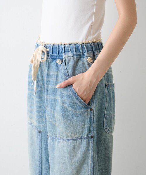 etsinta（エシンタ）の「【etsinta】リメイク裾レースデニムワイドパンツ（デニムパンツ・レディース・インディゴブルー・ONE SIZE）」の22枚目の写真