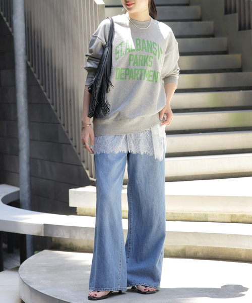 JOURNAL STANDARD relume(ジャーナルスタンダード レリューム)の「《WEB限定追加》ST.ALBANSロゴスウェット(スウェット・レディース・ネイビー/グレー・FREE)」の3枚目の写真