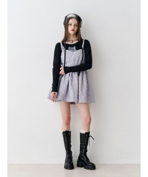jouetie(ジュエティ)の「キャットロゴワッフルロンT(Tシャツ/カットソー・レディース・アイボリー/ブラック/ピンク・FREE)」の16枚目の写真