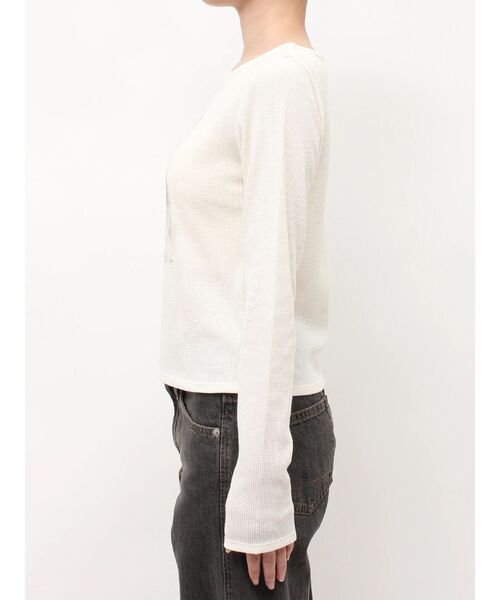 jouetie(ジュエティ)の「キャットロゴワッフルロンT(Tシャツ/カットソー・レディース・アイボリー/ブラック/ピンク・FREE)」の17枚目の写真