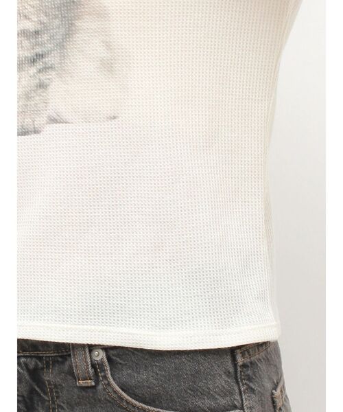 jouetie(ジュエティ)の「キャットロゴワッフルロンT(Tシャツ/カットソー・レディース・アイボリー/ブラック/ピンク・FREE)」の9枚目の写真