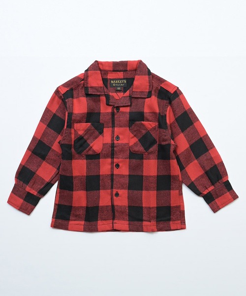 MARKEY'S(マーキーズ)の「オープンカラーチェックシャツ(シャツ/ブラウス・キッズ・ブラウン/ブラック/レッド/マルチ・90/120/100/130/110/140/150)」の5枚目の写真